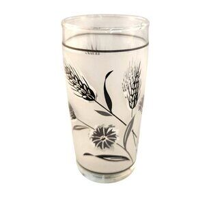 Libbey Silver Wheat Frosted 4 Oz Juice Glass  USA Vintage Design Glassware Colle
